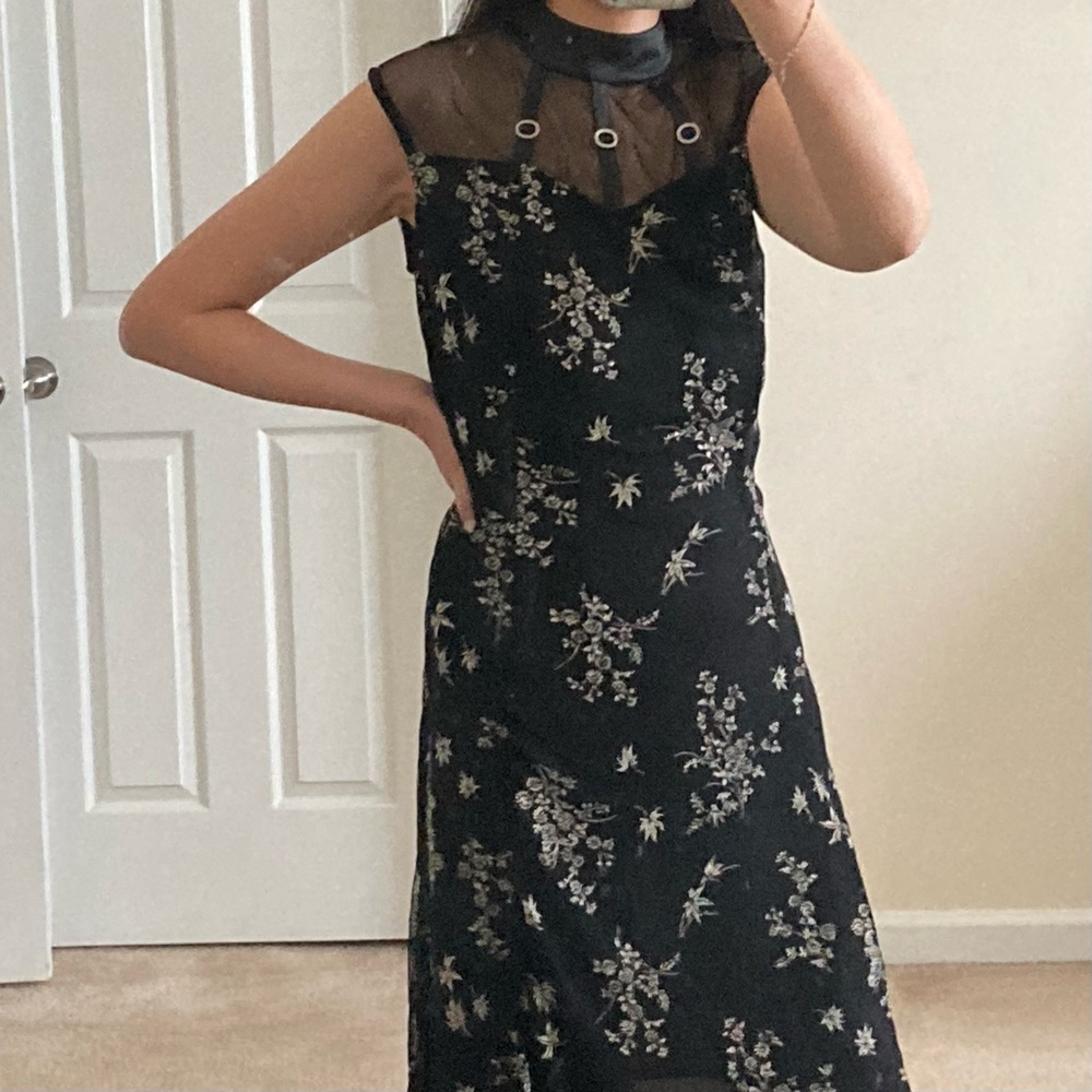 black mesh dress